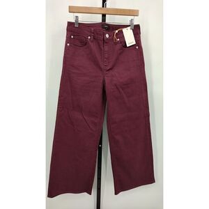 Quince Women's Bella Stretch Wide Leg Jeans - Wine Tasting Red - Size 29 NWT